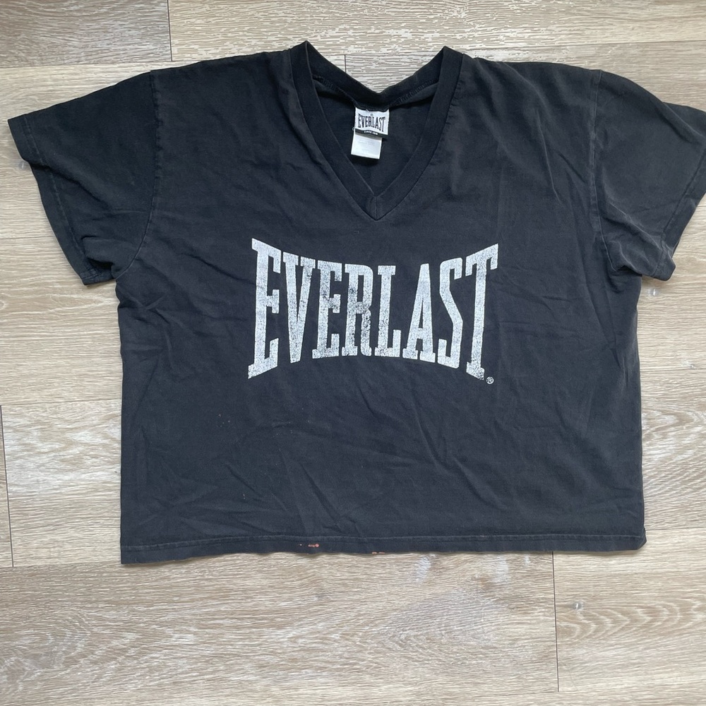 Vintage Everlast Black Cotton Crop Top